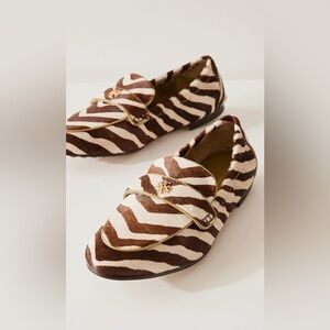 RARE! Tory Burch Ballet Slipper Loafers 7.5 zebra/lime